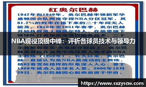NBA现役顶级中锋：评析各球员技术与领导力